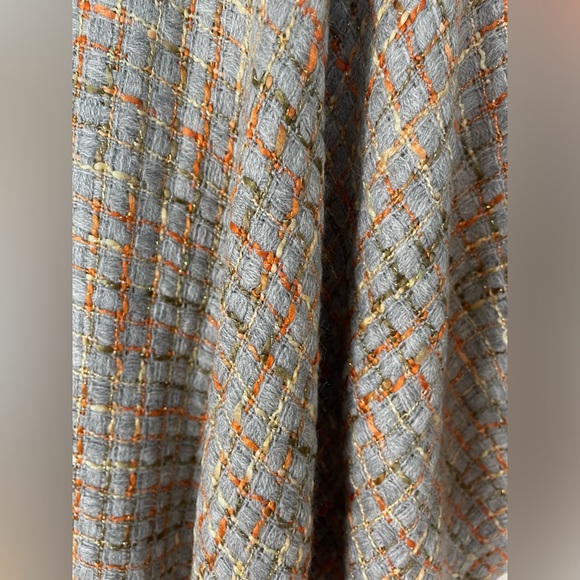 NWT Chico’s Plaid Tweed Ruana Wrap Fringe Fall Fashion Preppy One Size - Picture 8 of 11